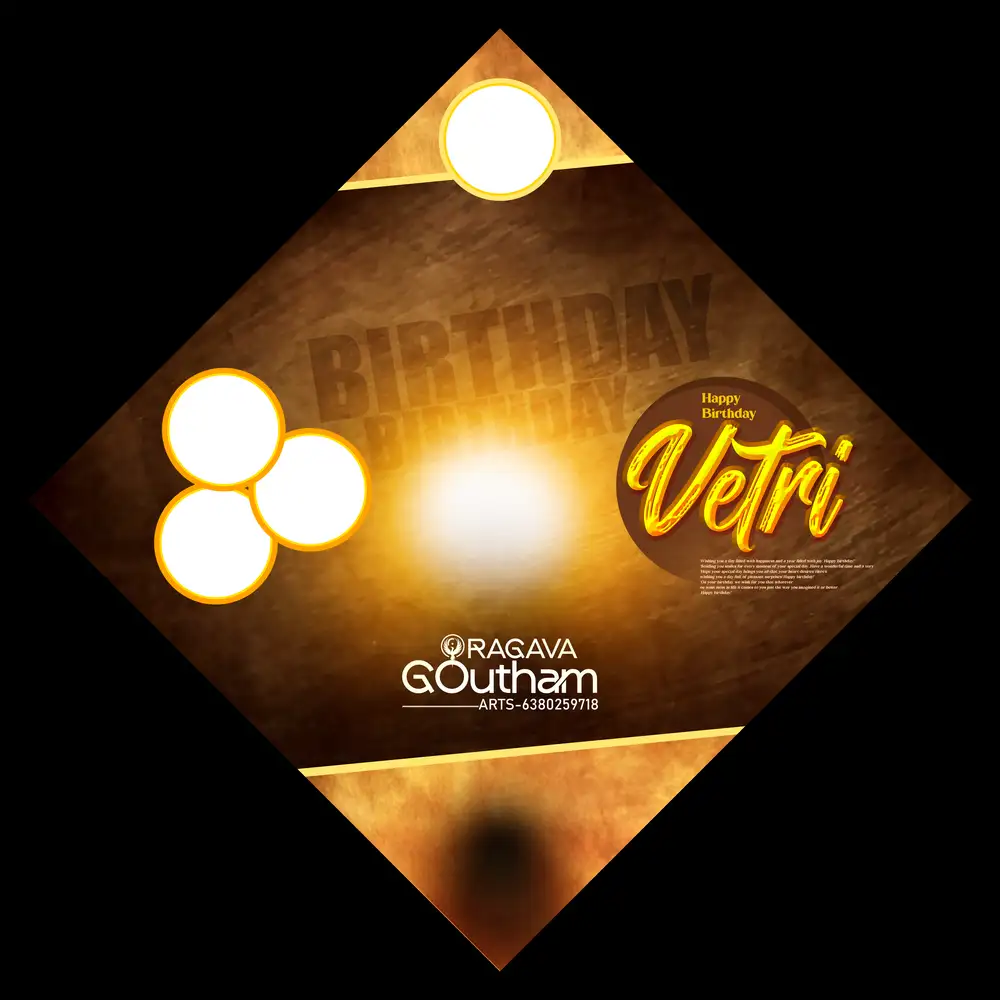 Dark Golden Bokeh Shiny Birthday Banner