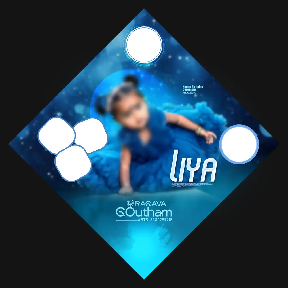 Creative Deep Blue Sky Birthday Template