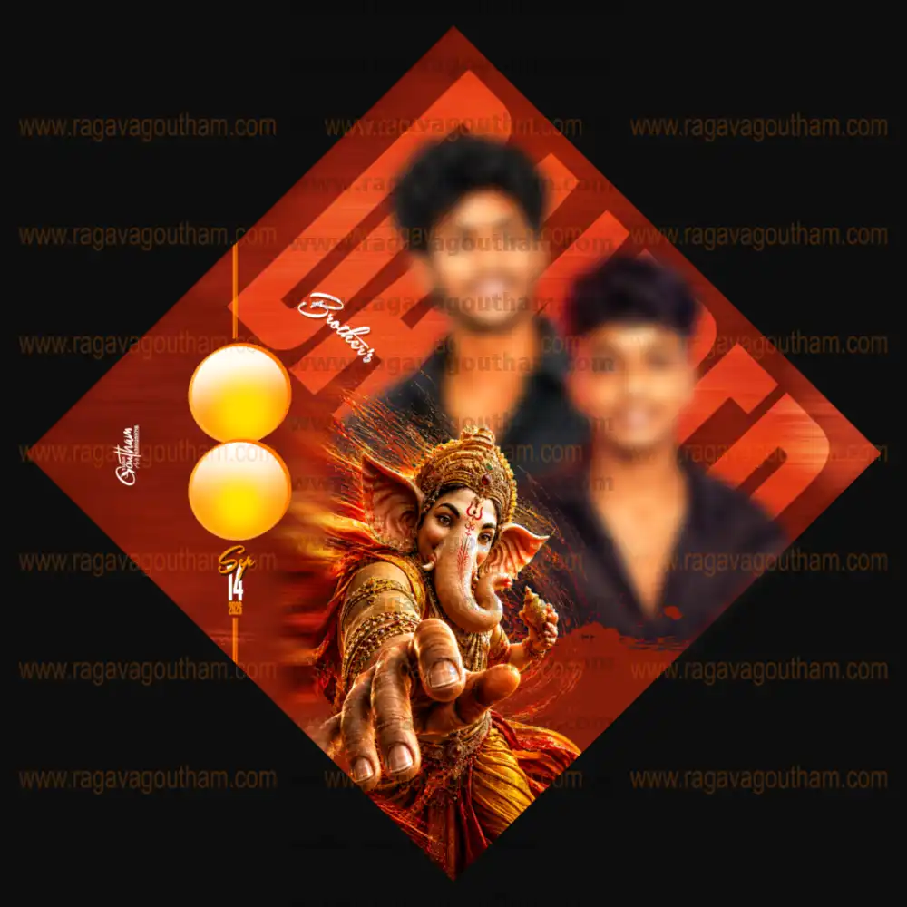 Fiery Red & Black Natpu Group Temple Festival Diamond Flex PSD