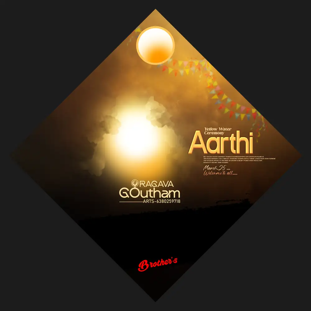 Luxury Dark Golden Bokeh Puberty Function Layout