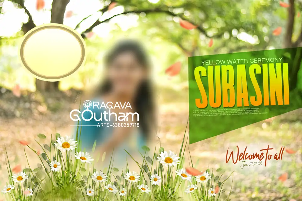 Outdoor Garden Background Puberty Ceremony Flex Template