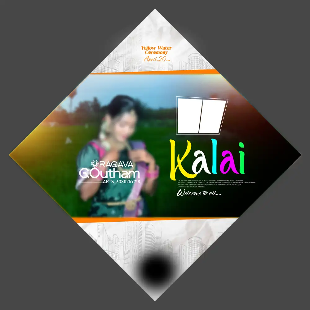 Multi Frame Dark Abstract Manjal Neerattu Vizha Banner