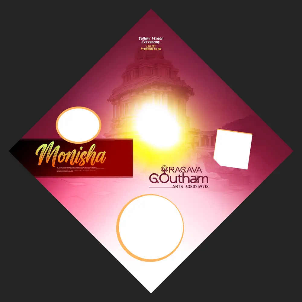 Deep Maroon Traditional Lamps Puberty Banner Design