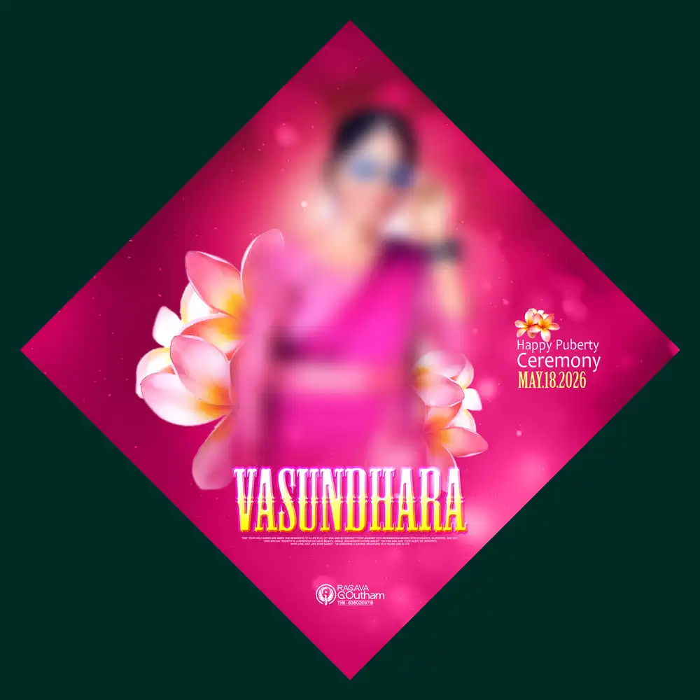 Luxury Dark Green & Pink Manjal Neerattu Vizha Banner