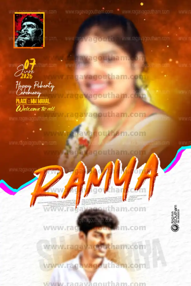 Modern Orange & White Gradient Manjal Neerattu Vizha Flex Template PSD