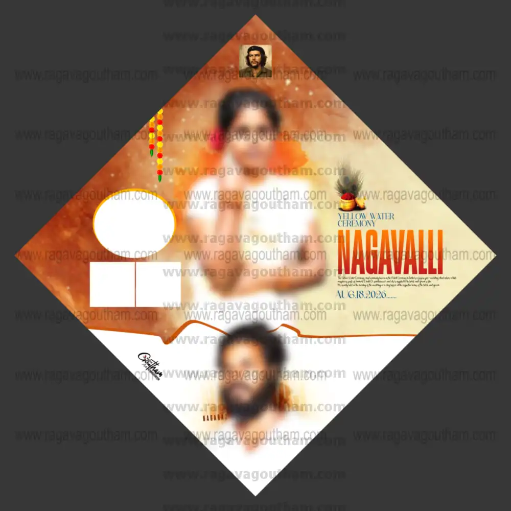 Warm Amber Orange Flare Diamond Shape Manjal Neerattu Vizha Flex