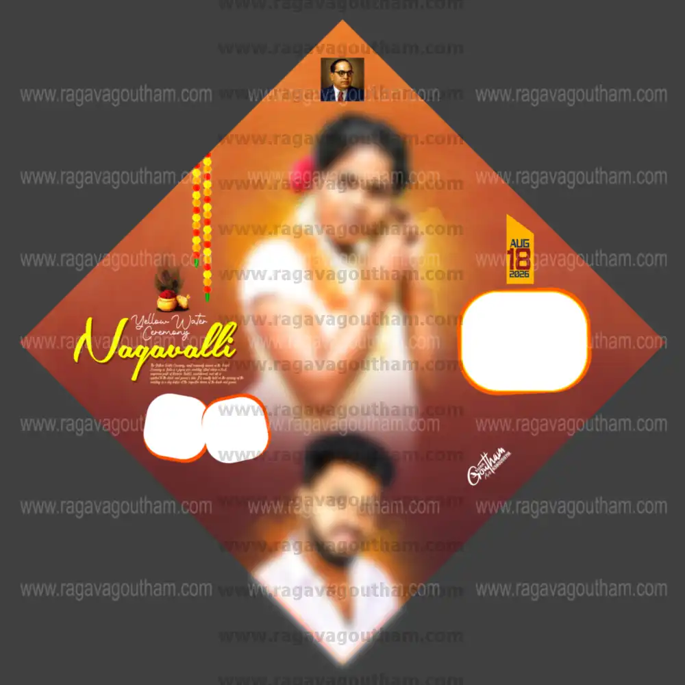 Classic Maroon & Gold Diamond Shape Puberty Ceremony Banner PSD