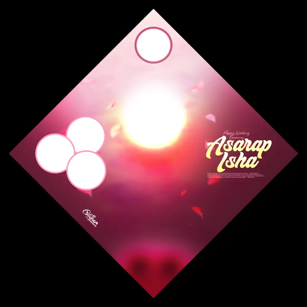 Deep Pink Luxury Wedding Flex Banner PSD Template