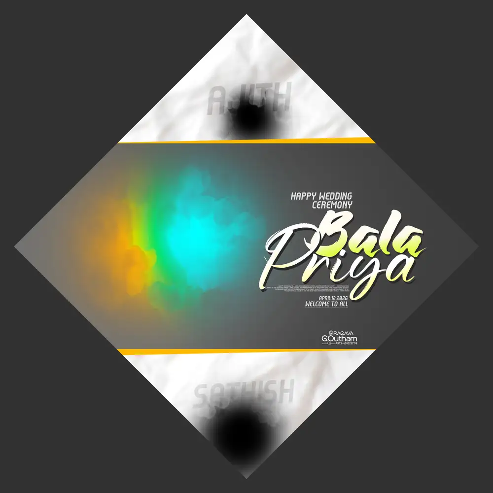 Abstract Neon Multi Color Marriage Function Flex Design