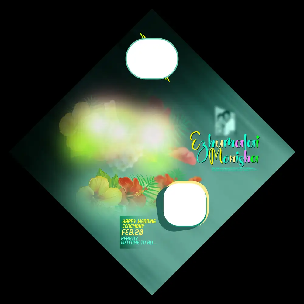 Neon Teal Creative Abstract Engagement Flex Template
