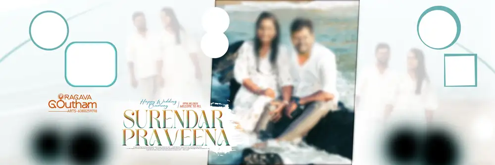 Ultra Wide Clean White Studio Wedding Banner Design
