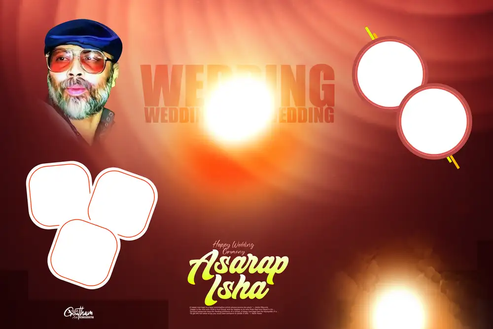 Mass Political Style Red & Gold Marriage Banner Design
