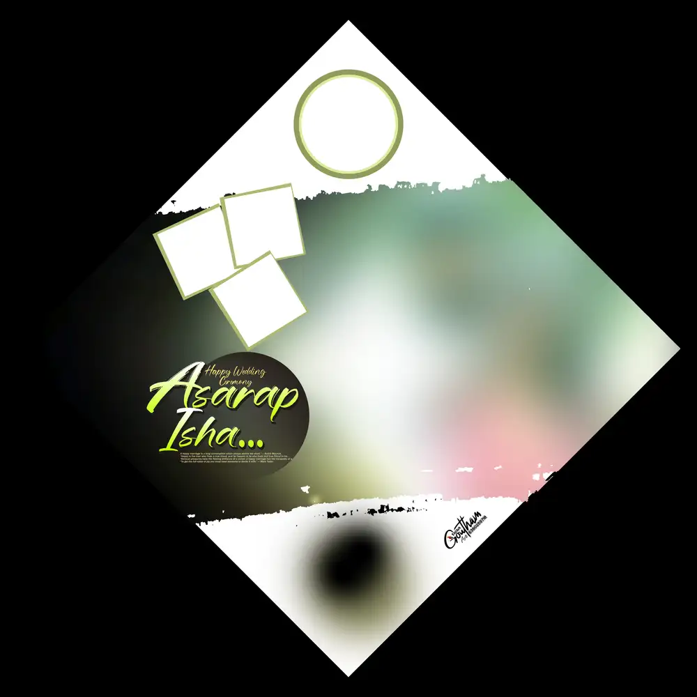Creative Sky Cloud Diamond Frame Wedding Flex Layout