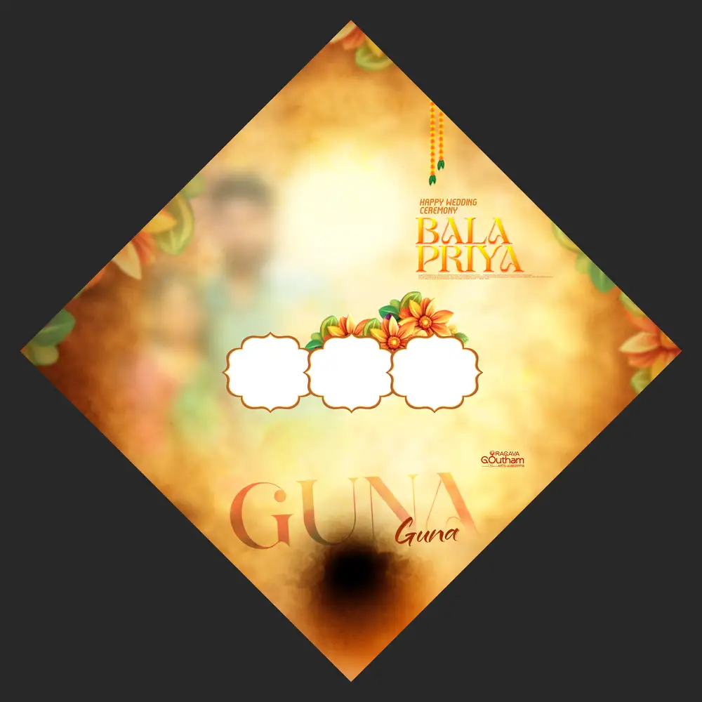 Beautiful Golden Sunburst Traditional Marriage Flex Design