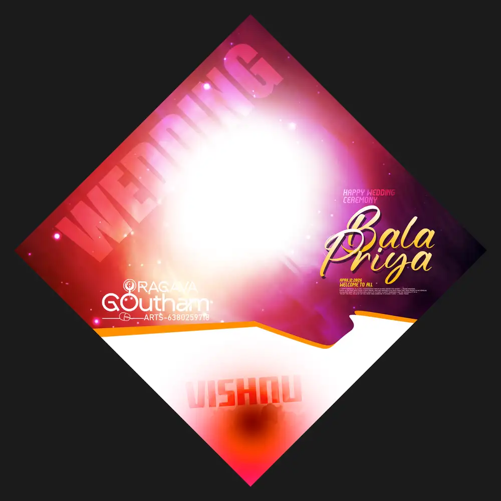Neon Magenta High Gloss Marriage Welcome Banner Layout