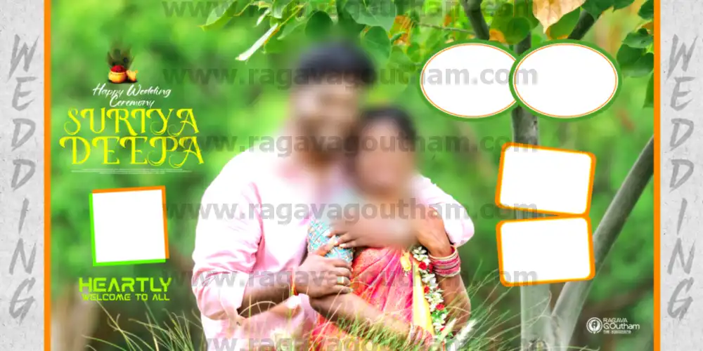 Creative Outdoor Nature Greenery Wedding Flex Banner Layout