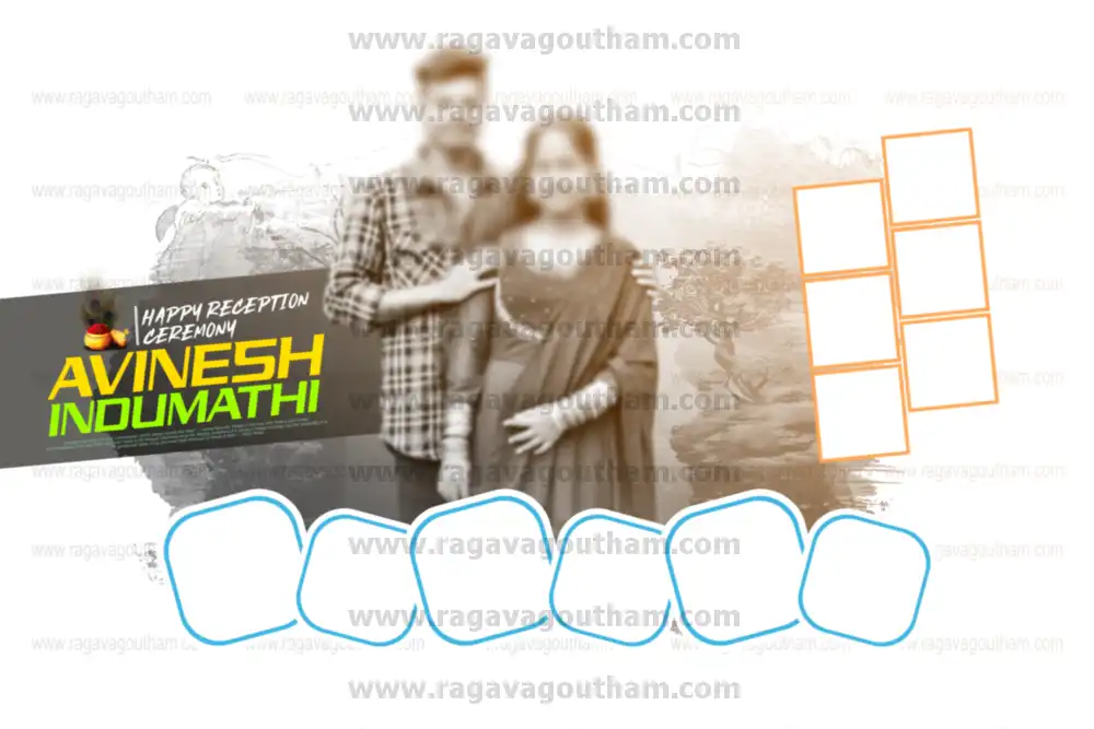 Elegant Horizontal Minimalist Wedding Invitation Layout PSD