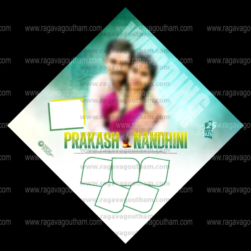 Vibrant Teal & White Gradient Couple Portrait Wedding Flex Template