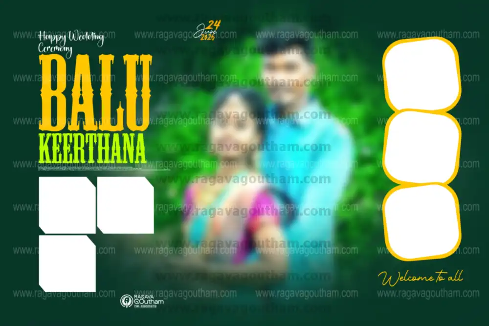 Rich Dark Green Nature Theme Multi Slot Marriage Banner Design