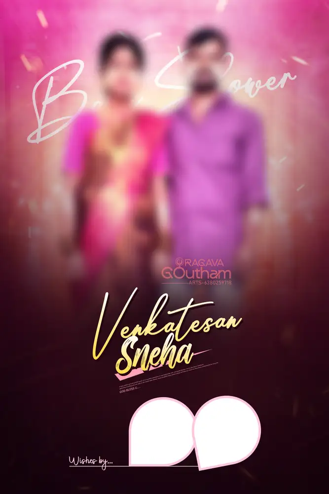 Vibrant Neon Magenta Engagement Photo Frame Layout