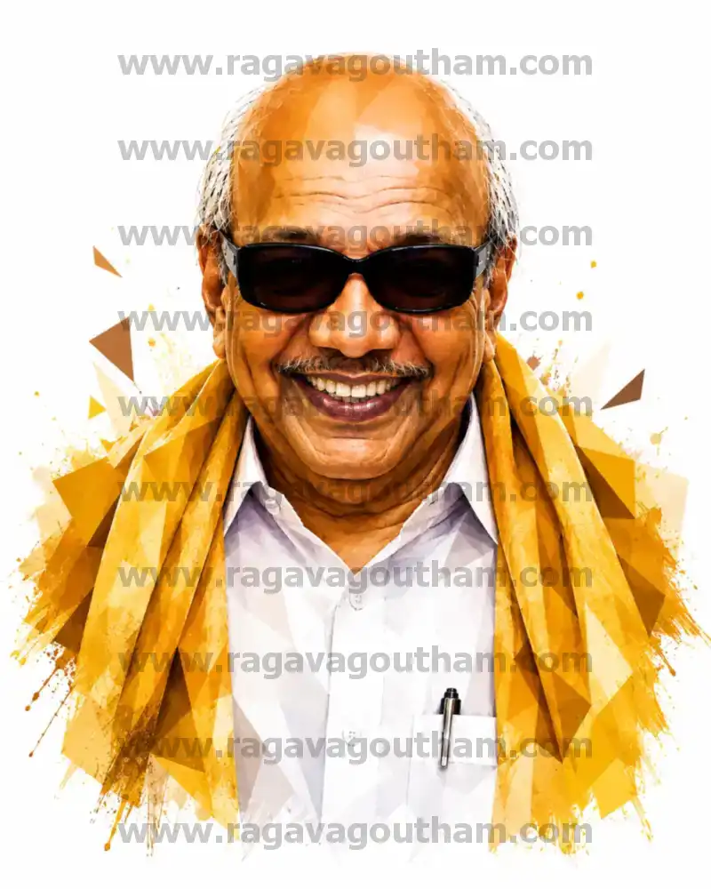 Ultra HD Kalaignar Karunanidhi Smiling Face Cutout Vector PSD