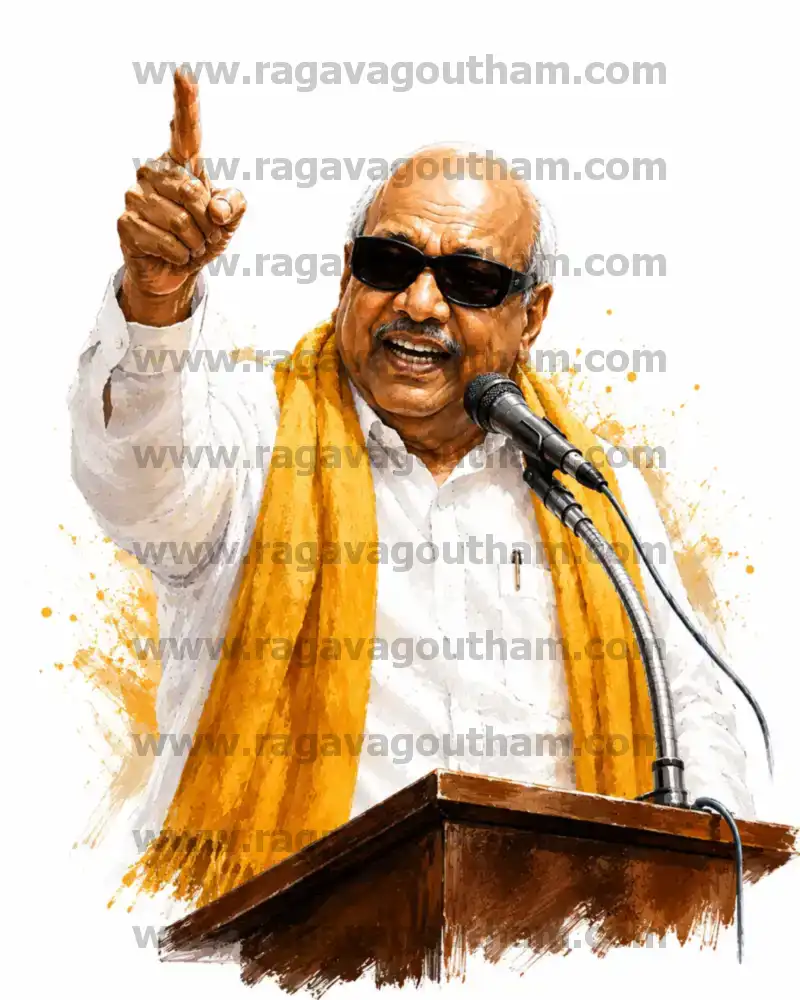 Kalaignar Stage Speech Pointing Finger Painting Cutout Asset