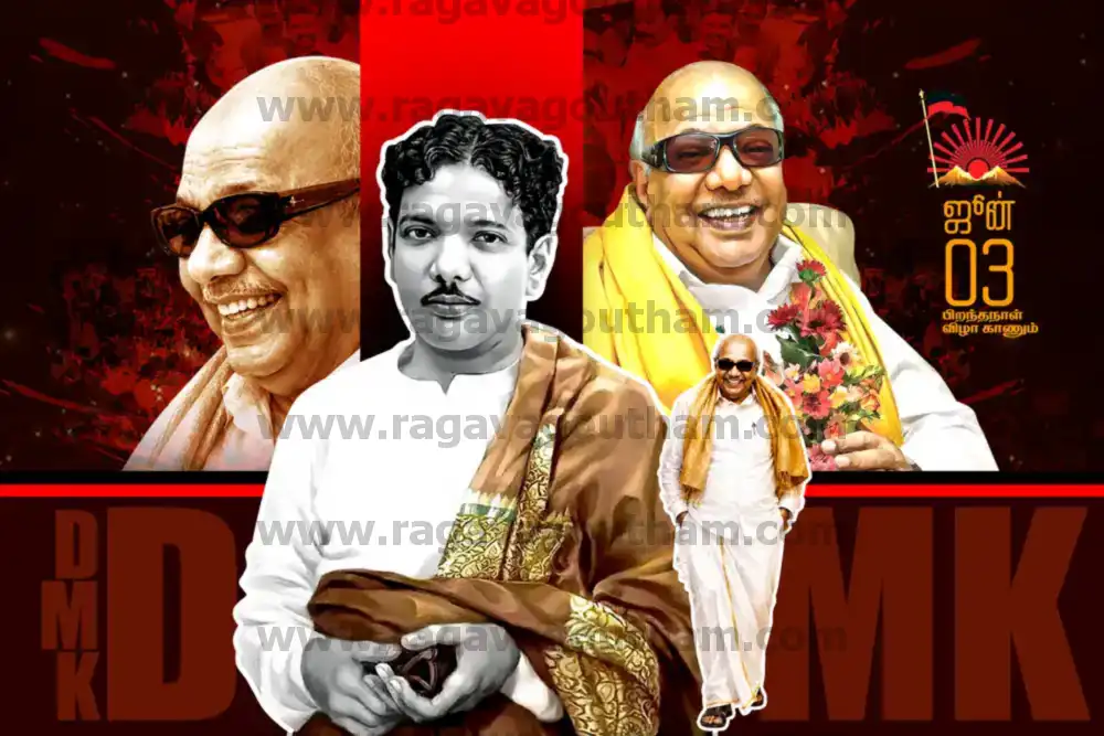 Periyar Anna Kalaignar Navalar DMDK Party History Flex PSD