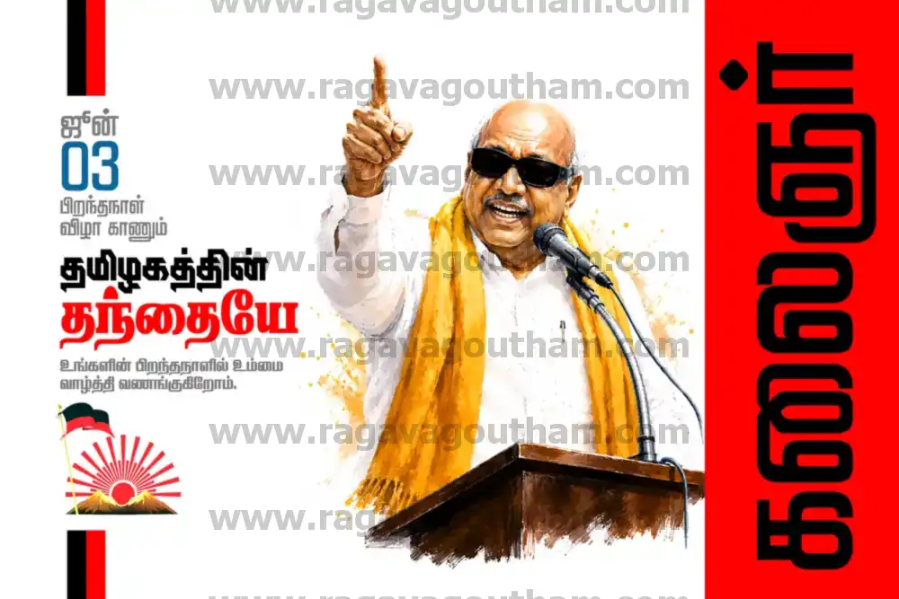 Kazhagathin Thalaimagane Kalaignar Stage Speech Banner Design Template