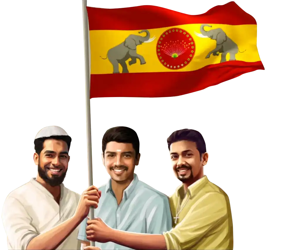 TVK Party Volunteers Holding Flag Poster Design