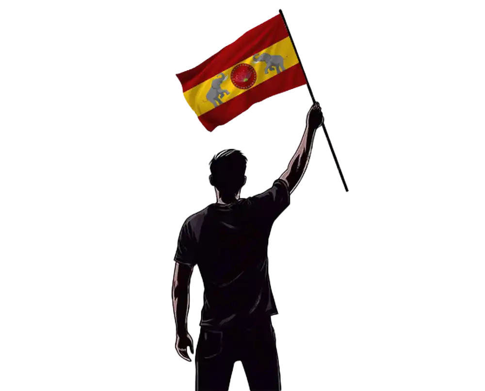TVK Party Cadre Waving Flag Silhouette Vector Template