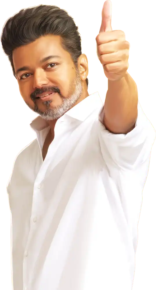Thalapathy Vijay Thumbs Up White Shirt Cutout Vector