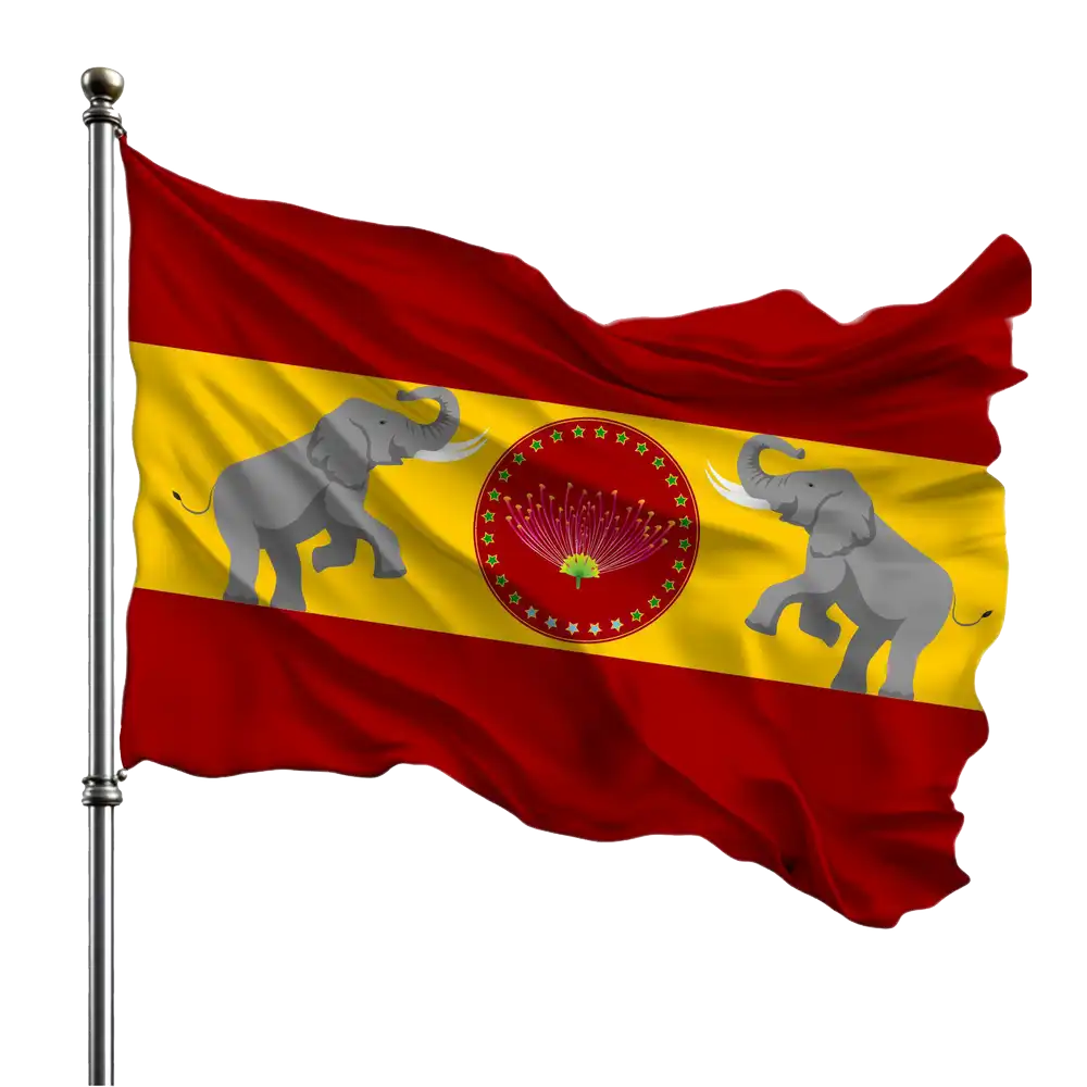 High Resolution Waving TVK Party Twin Elephant Flag PSD