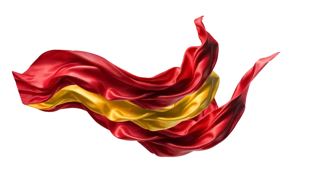 Red & Gold Silk Ribbon Wave Vector Component for Banners