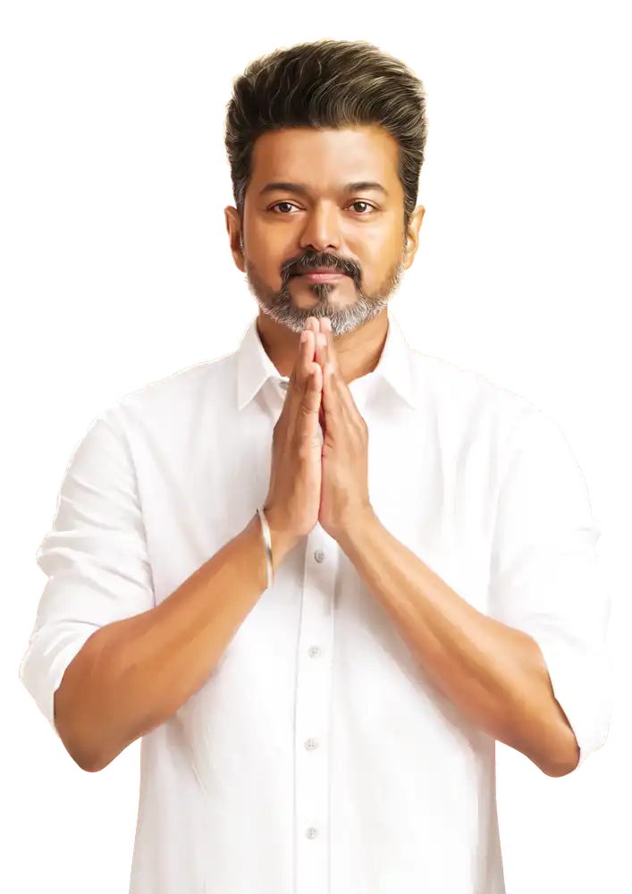 Thalapathy Vijay Vanakkam Greeting White Shirt Cutout Asset