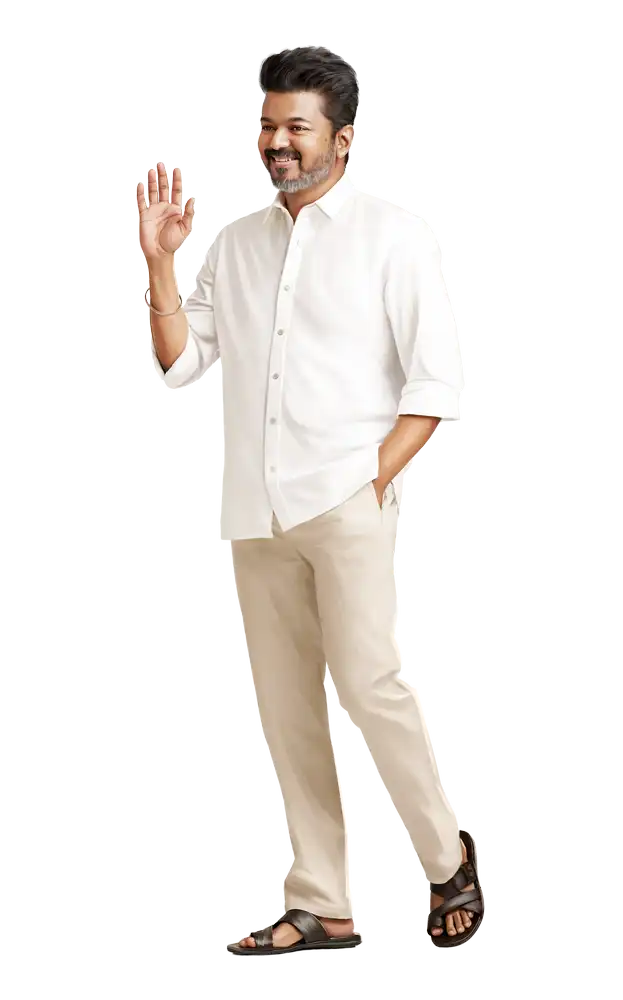 Vijay Smiling and Waving Standing Cutout Vector Design