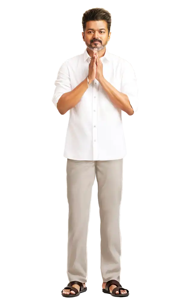 Thalapathy Vijay Formal White Shirt Standing Portrait Cutout