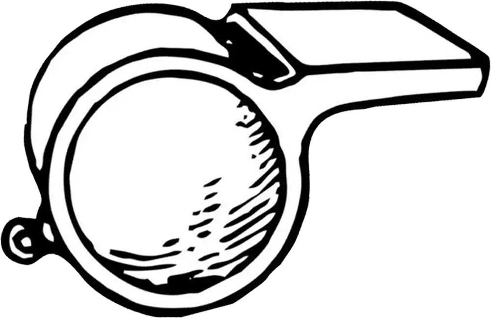 Black Line Art Whistle Symbol Vector Asset for TVK Logo