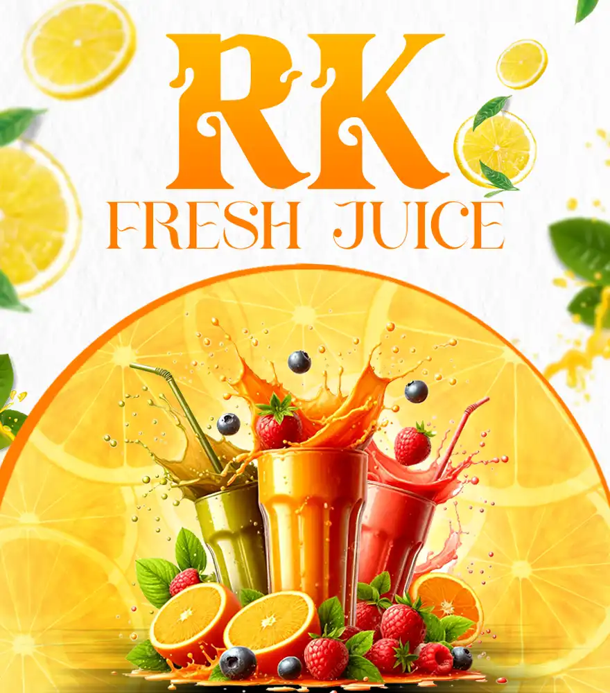 Creative Fresh Juice Shop Fruits Stall Flex Design Template